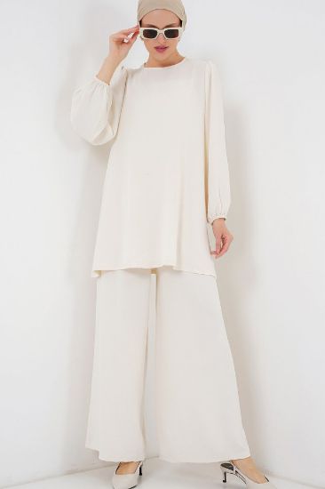 Ayrobin Tunik Pantolon Alt Üst Takım 6712 - Ekru resmi
